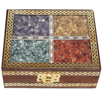 Wooden gemstone rectangular box