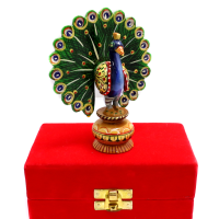 Wooden Peacock For Decoration With Meena Work