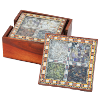 Wooden Tea Coasters With Gemstones- The Perfect Way To Welcome Guests